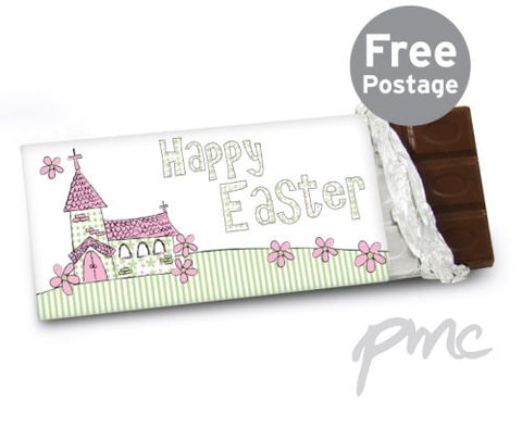 Personalised Whimsical Church Easter Milk Chocolate Bar