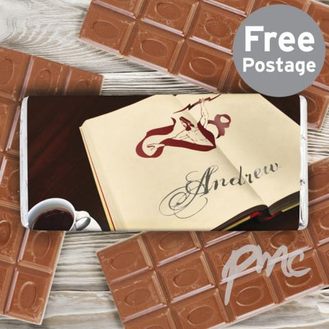 Personalised Book Illustration Milk Chocolate Bar
