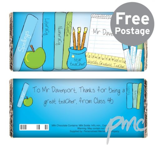 Personalised Teachers Male Milk Chocolate Bar