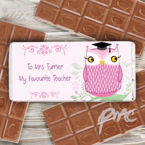 Personalised Miss Owl Milk Chocolate Bar