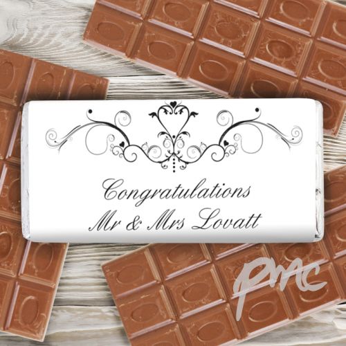Personalised Ornate Swirl Milk Chocolate Bar
