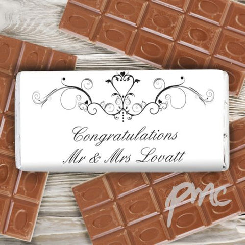 Personalised Ornate Swirl Milk Chocolate Bar