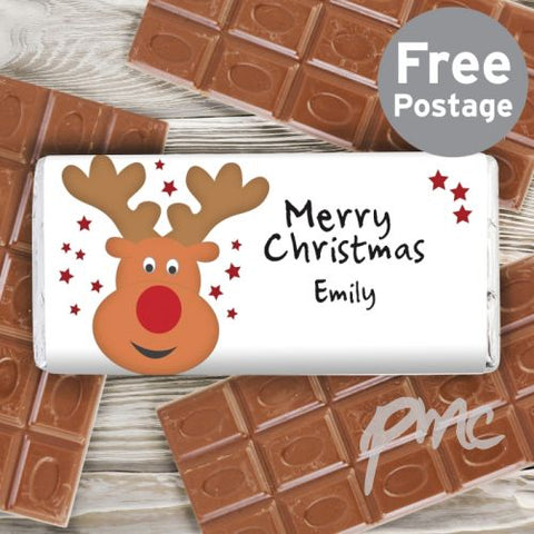 Personalised Reindeer Milk Chocolate Bar