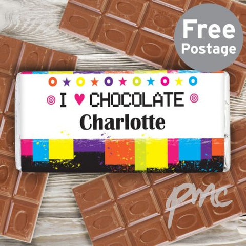 Personalised Rainbow Milk Chocolate Bar
