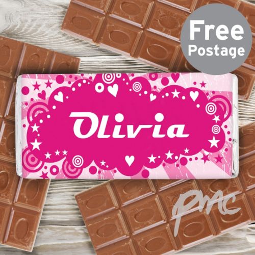 Personalised Retro Milk Chocolate Bar