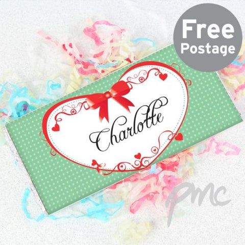 Personalised Red Ribbon Milk Chocolate Bar