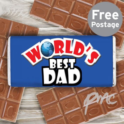 Personalised Blue Worlds Best Milk Chocolate Bar