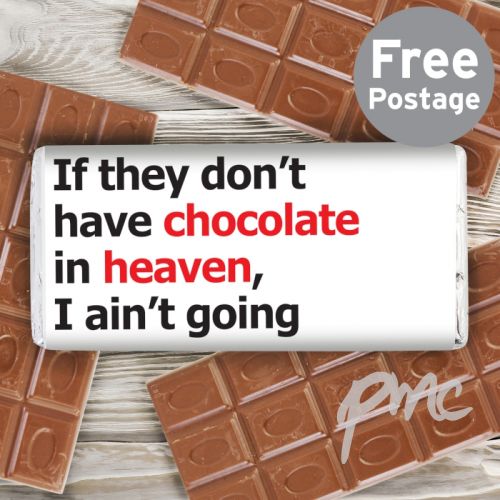 Personalised Chocolate Heaven Slogan Milk Chocolate Bar