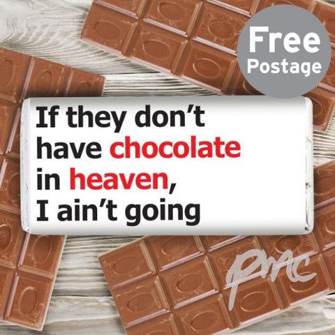 Personalised Chocolate Heaven Slogan Milk Chocolate Bar