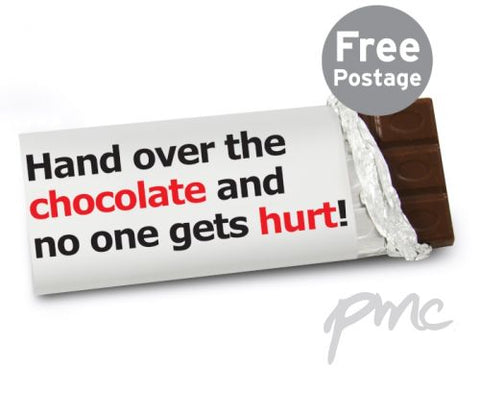Personalised Hand Over The Choc Slogan Milk Chocolate Bar