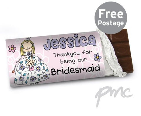 Personalised Bang on the Door Wedding Girls Milk Chocolate Bar