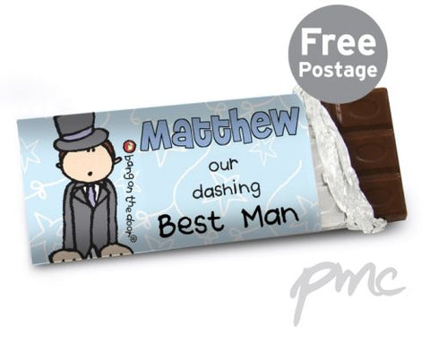 Personalised Bang on the Door Wedding Male Milk Chocolate Bar