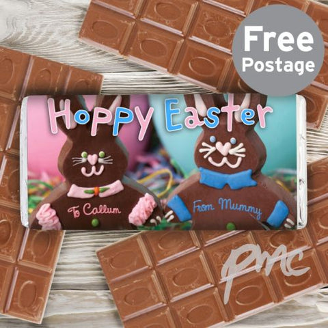 Personalised Chocolate Easter Rabbit Milk Chocolate Bar