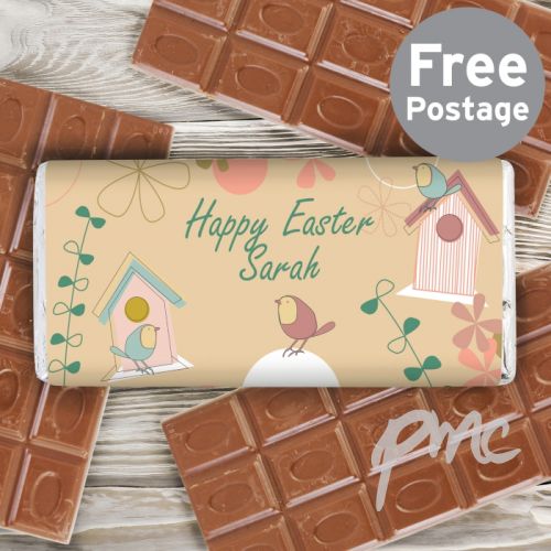 Personalised Spring Garden Milk Chocolate Bar
