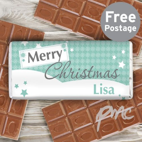 Personalised Snowflake Milk Chocolate Bar
