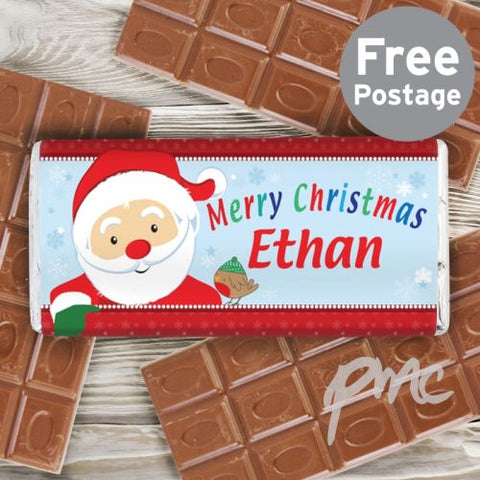 Personalised Santa Milk Chocolate Bar
