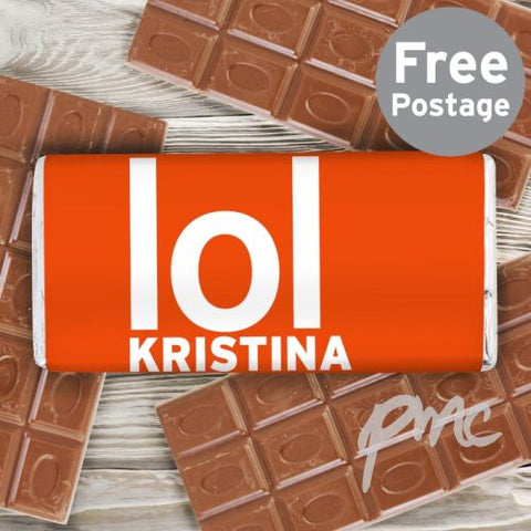 Personalised Lol Slogan Milk Chocolate Bar