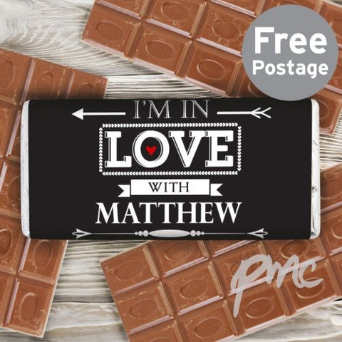 Personalised In Love With Milk Chocolate Bar