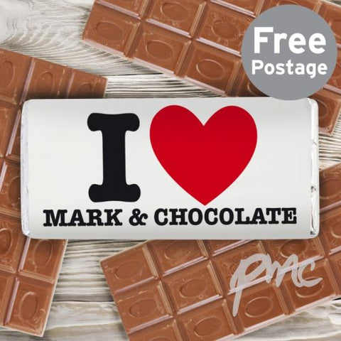 Personalised I HEART Milk Chocolate Bar