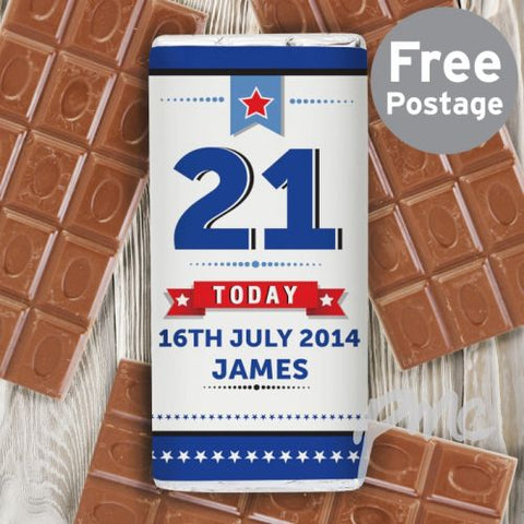 Personalised Birthday Star Milk Chocolate Bar