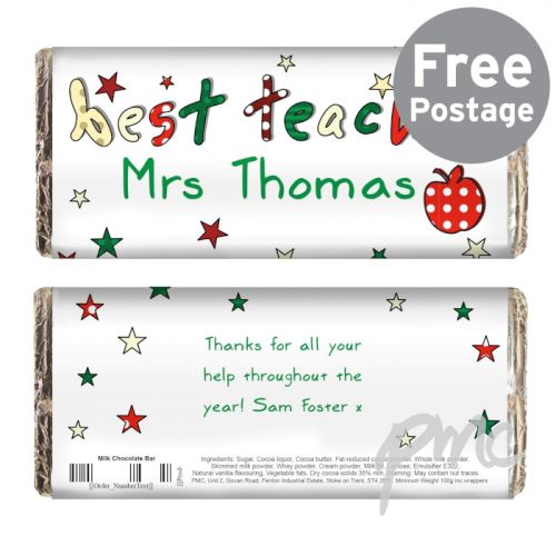 Personalised Teacher Milk Chocolate Bar