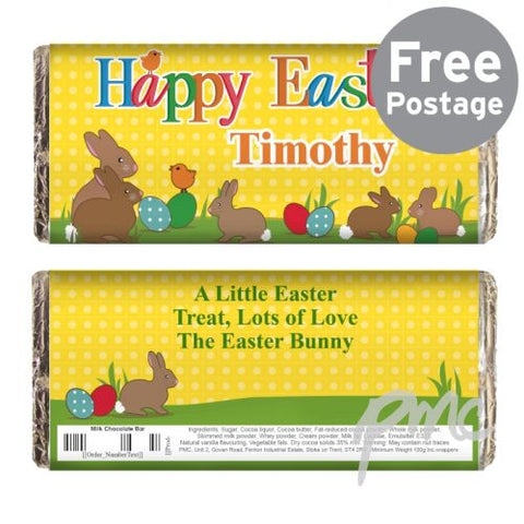 Personalised Easter Bunny Milk Chocolate Bar
