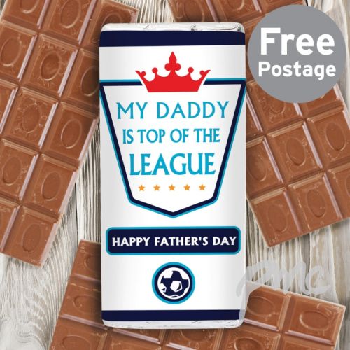 Personalised Top of the League Milk Chocolate Bar