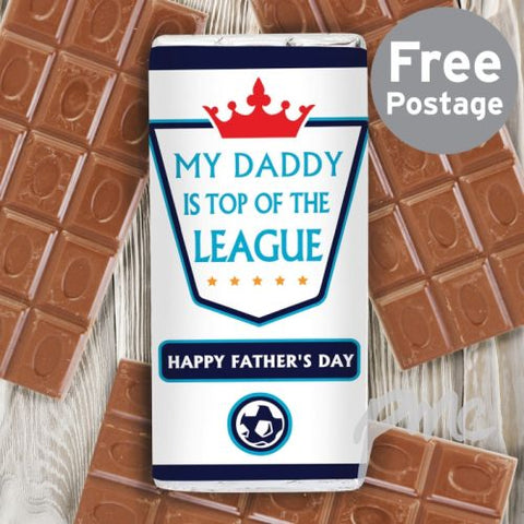 Personalised Top of the League Milk Chocolate Bar