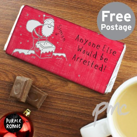 Personalised Purple Ronnie Male Christmas Milk Chocolate Bar
