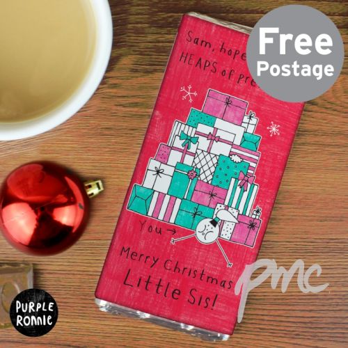 Personalised Purple Ronnie Christmas Female Milk Chocolate Bar