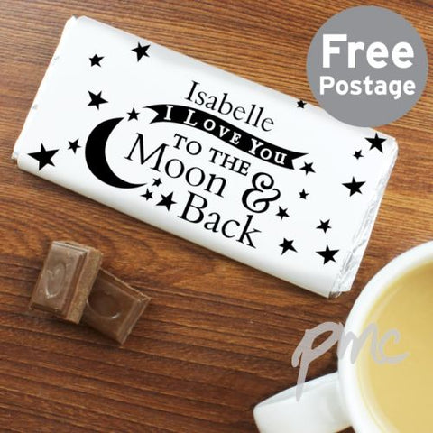 Personalised To the Moon and Back... Milk Chocolate Bar