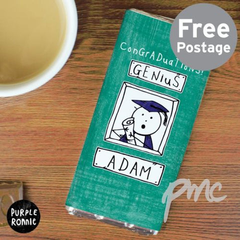 Personalised Purple Ronnie Male Graduation Milk Chocolate Bar