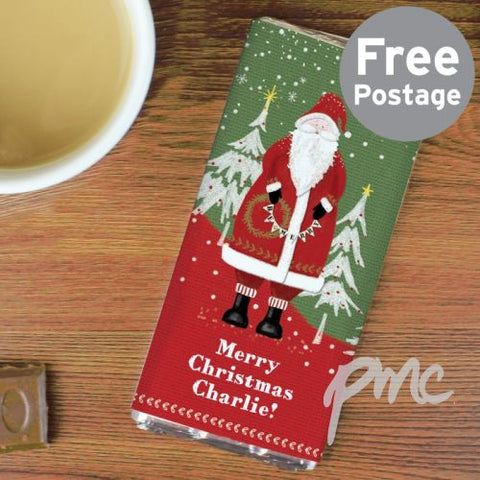 Personalised Father Christmas Milk Chocolate Bar