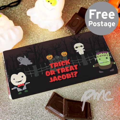 Personalised Halloween Milk Chocolate Bar