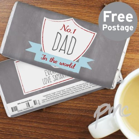 Personalised No.1 Shield Milk Chocolate Bar