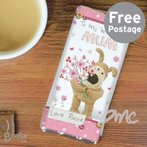 Personalised Boofle Flowers Milk Chocolate Bar