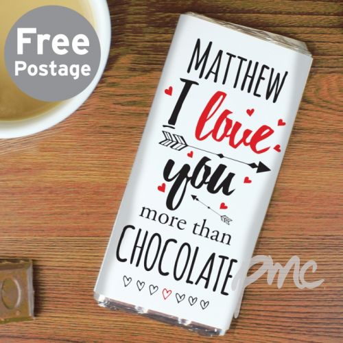 Personalised I Love You More Than... Milk Chocolate Bar