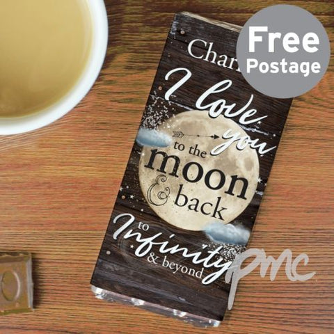 Personalised To the Moon & Infinity... Milk Chocolate Bar
