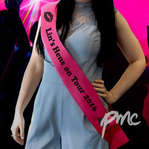 Personalised Lips Fuchsia Sash