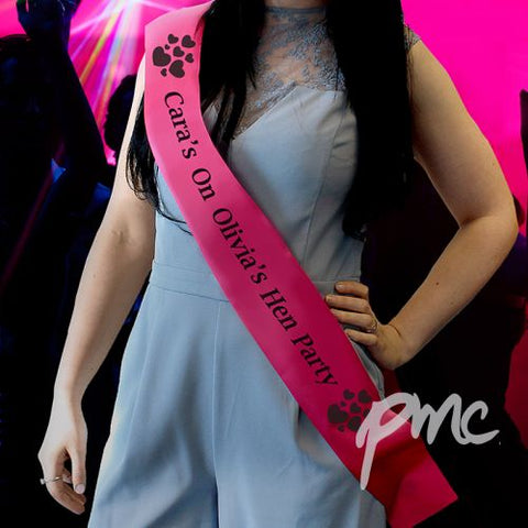 Personalised Hearts Fuchsia Sash