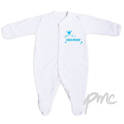 Personalised Little Prince Babygrow 0-3 Months
