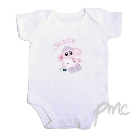 Personalised Cotton Zoo Bobbin the Bunny 0-3 Months Baby Vest