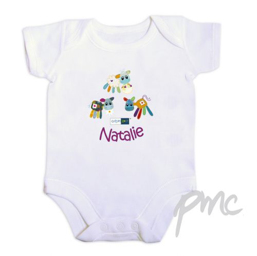 Personalised Cotton Zoo Girls Farmyard 0-3 Months Baby Vest