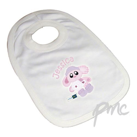 Personalised Cotton Zoo Bobbin the Bunny Bib