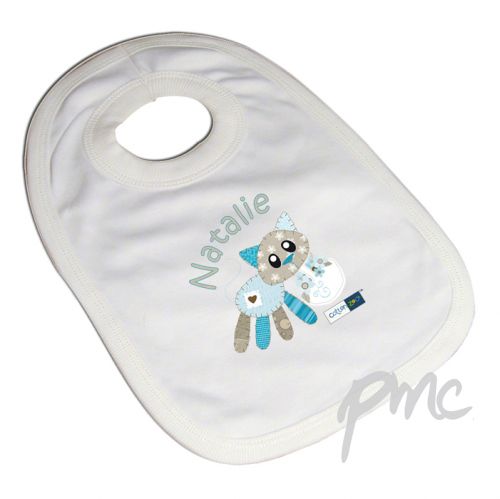 Personalised Cotton Zoo Calico the Kitten Bib