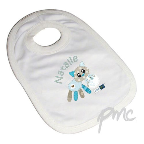 Personalised Cotton Zoo Calico the Kitten Bib