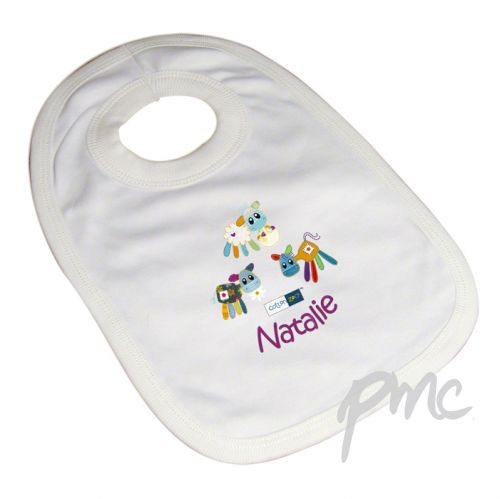 Personalised Cotton Zoo Girls Farmyard Bib