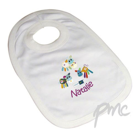 Personalised Cotton Zoo Girls Farmyard Bib