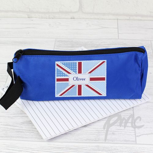 Personalised Patchwork Union Jack Pencil Case