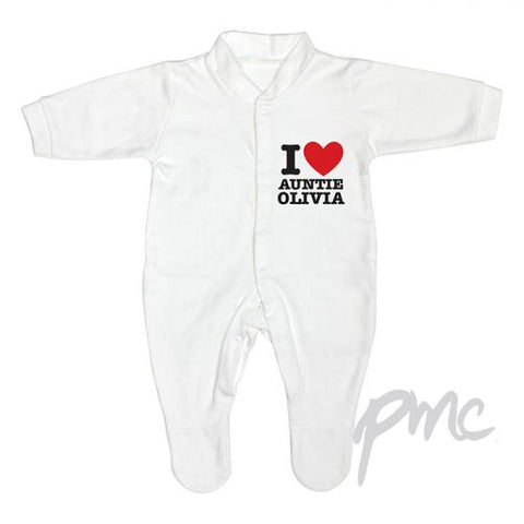 Personalised I HEART 6-9 Months Babygrow